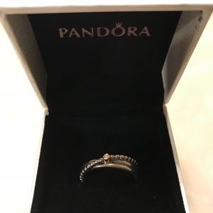 RETIRED: Pandora rising star ring, diamond
